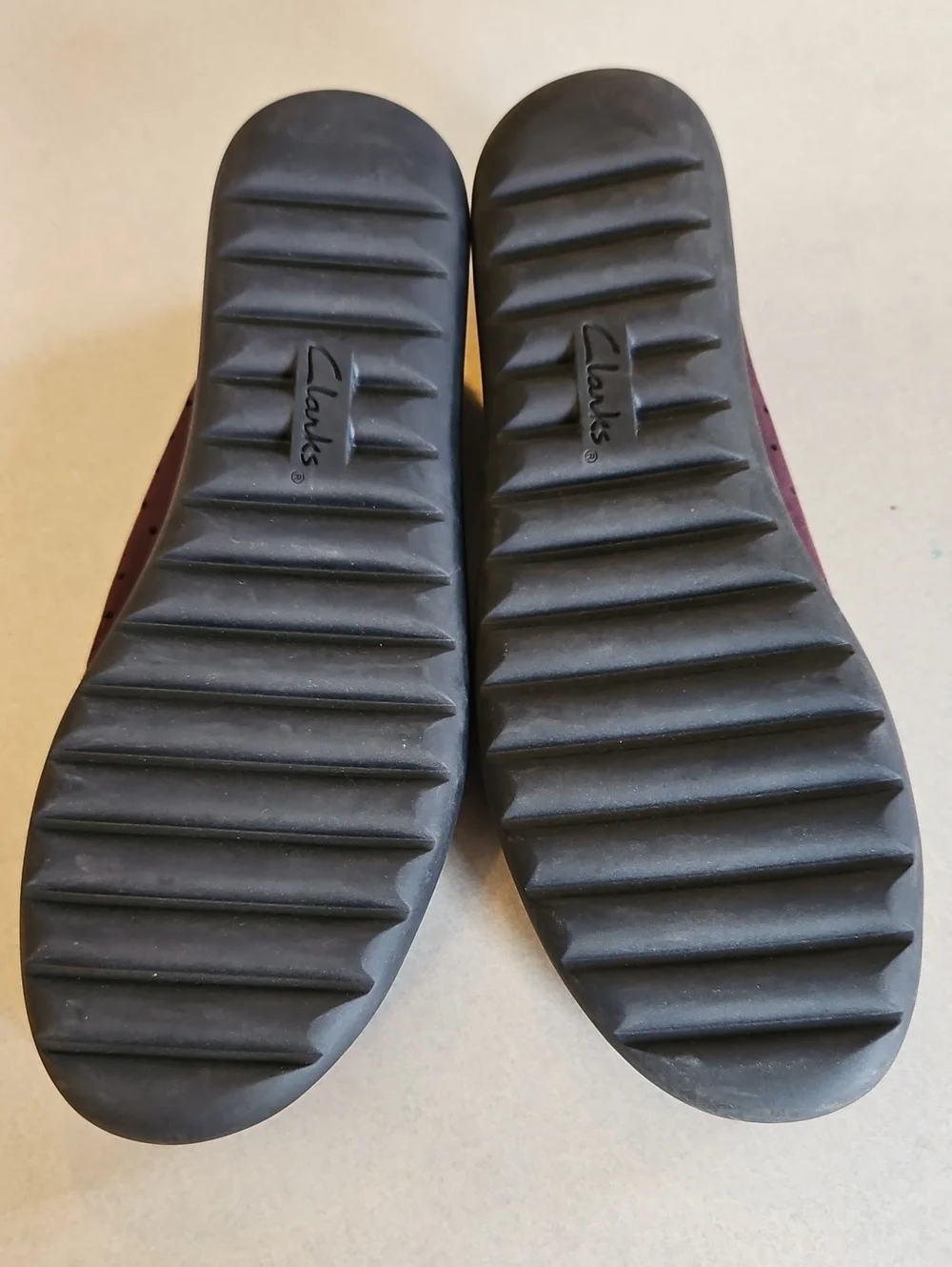 Clarks Eggplant Leather Loafers
